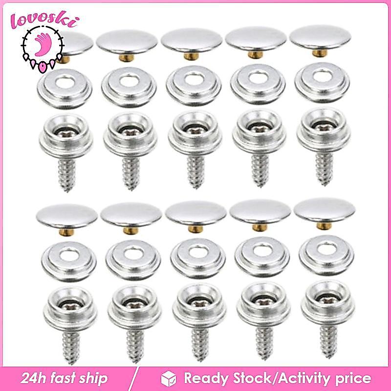 [Lovoski] Metal Snaps Buttons Snaps Set for Leather Bags Portable Canvas Snaps Set Jeans Jackets Sta