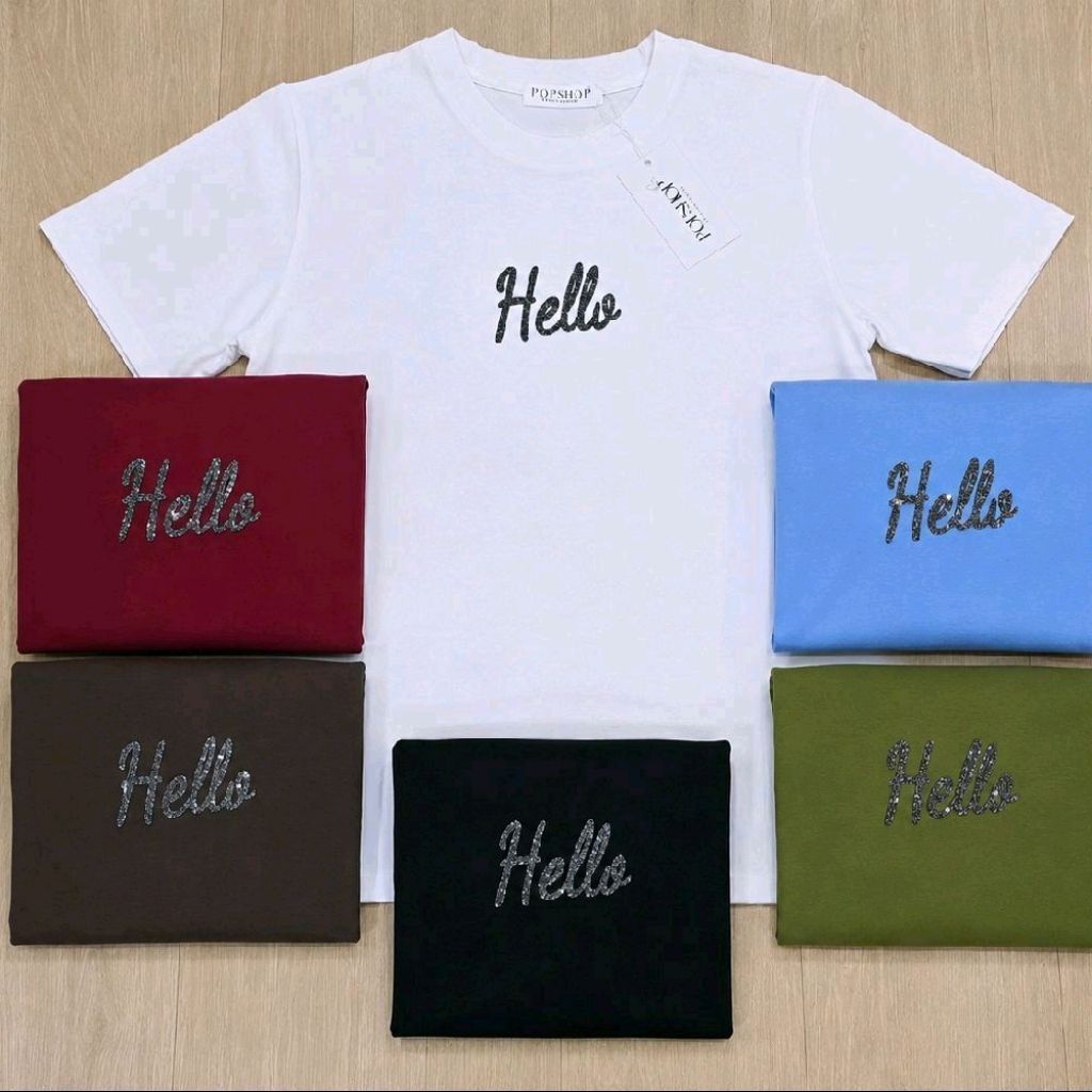 เสื้อยืดป้ายPOPSHOP รุ่น Hello มี3ไซส์