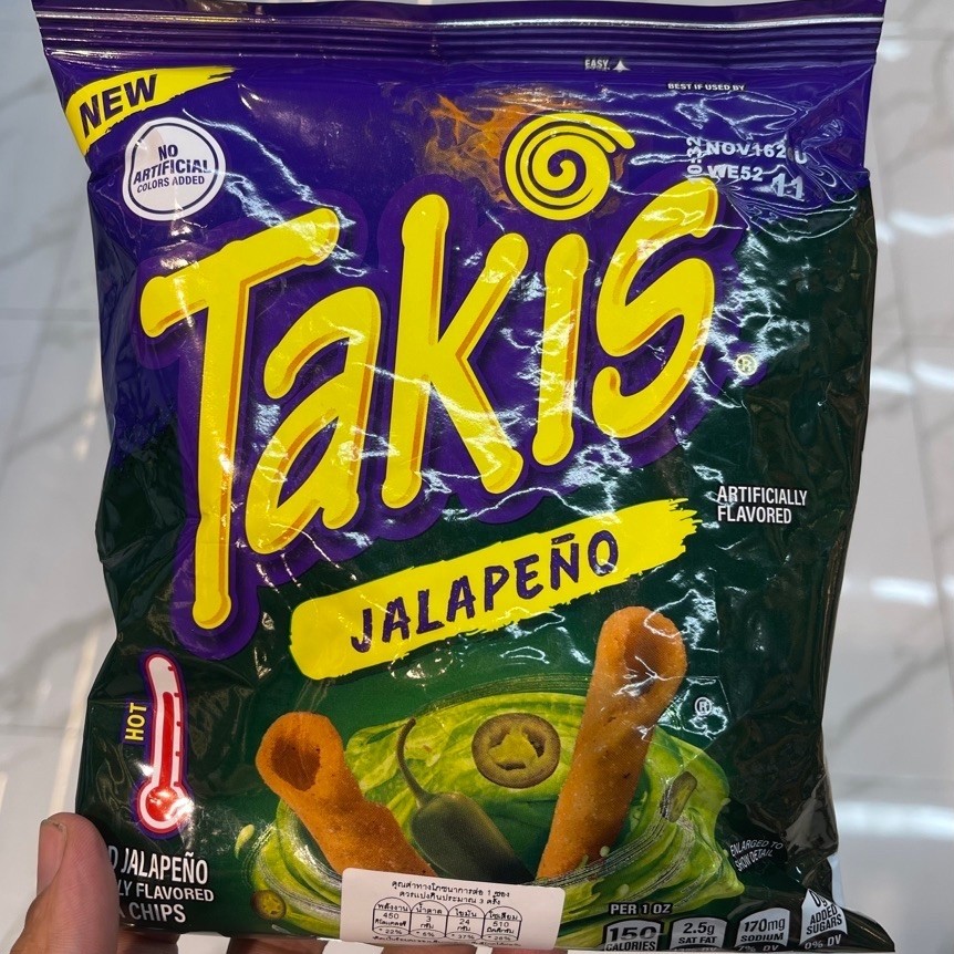 ขนมแท่งข้าวโพด  Takis JALAPENO 3.25oz ขนาด 92g 🇺🇸🇺🇸