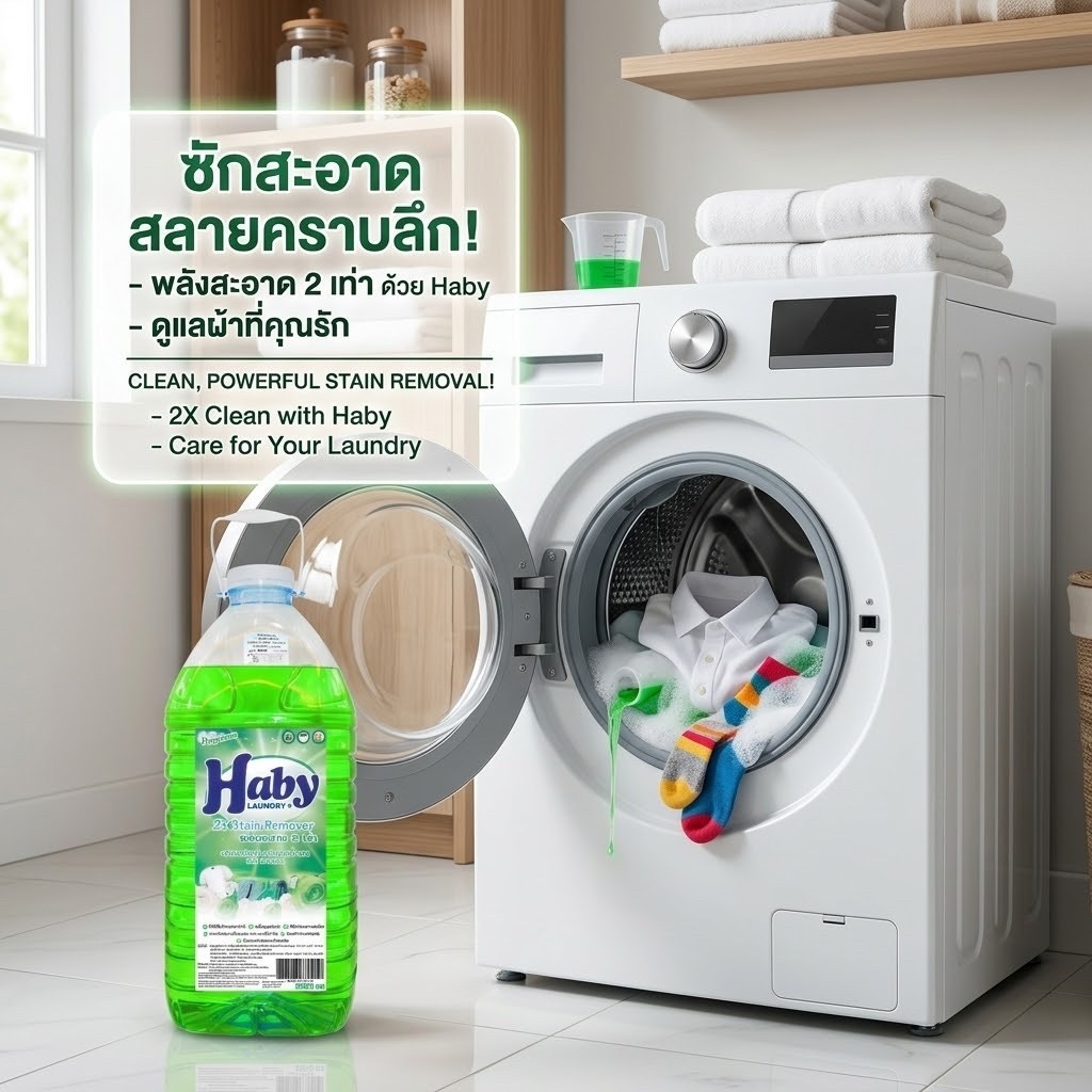 Haby น้ำยาซักผ้า (เขียว)5700มล