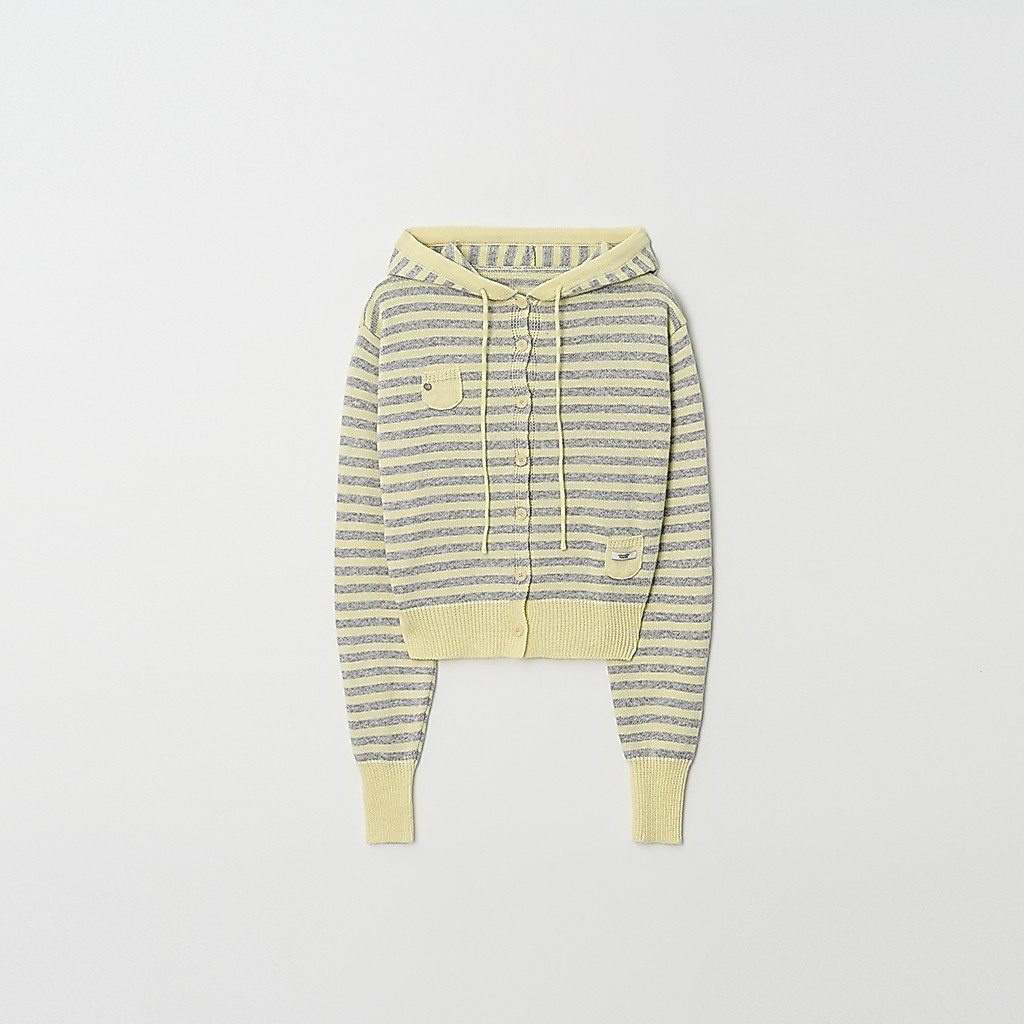 [RONRON] Mini Pocket Hooded Knit Cardigan / 2colors — صورة 6