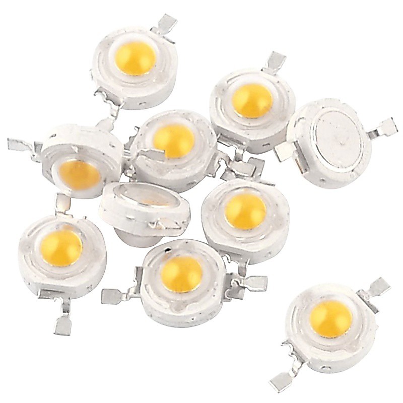 ไฟ LED พลังงานสูง สีวอร์มไวท์ 2 Pin 3 วัตต์ 100-110 ลูเมน 10 ชิ้น