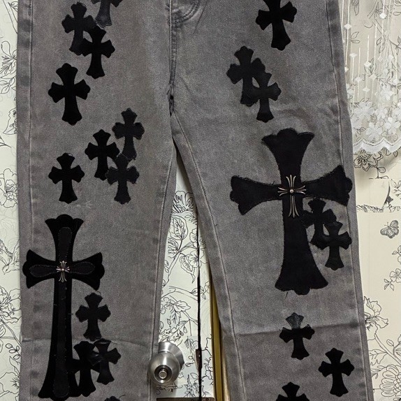 พร้อมส่ง Chrome Hearts กางเกงยีนส์เอวใหญ่36-37