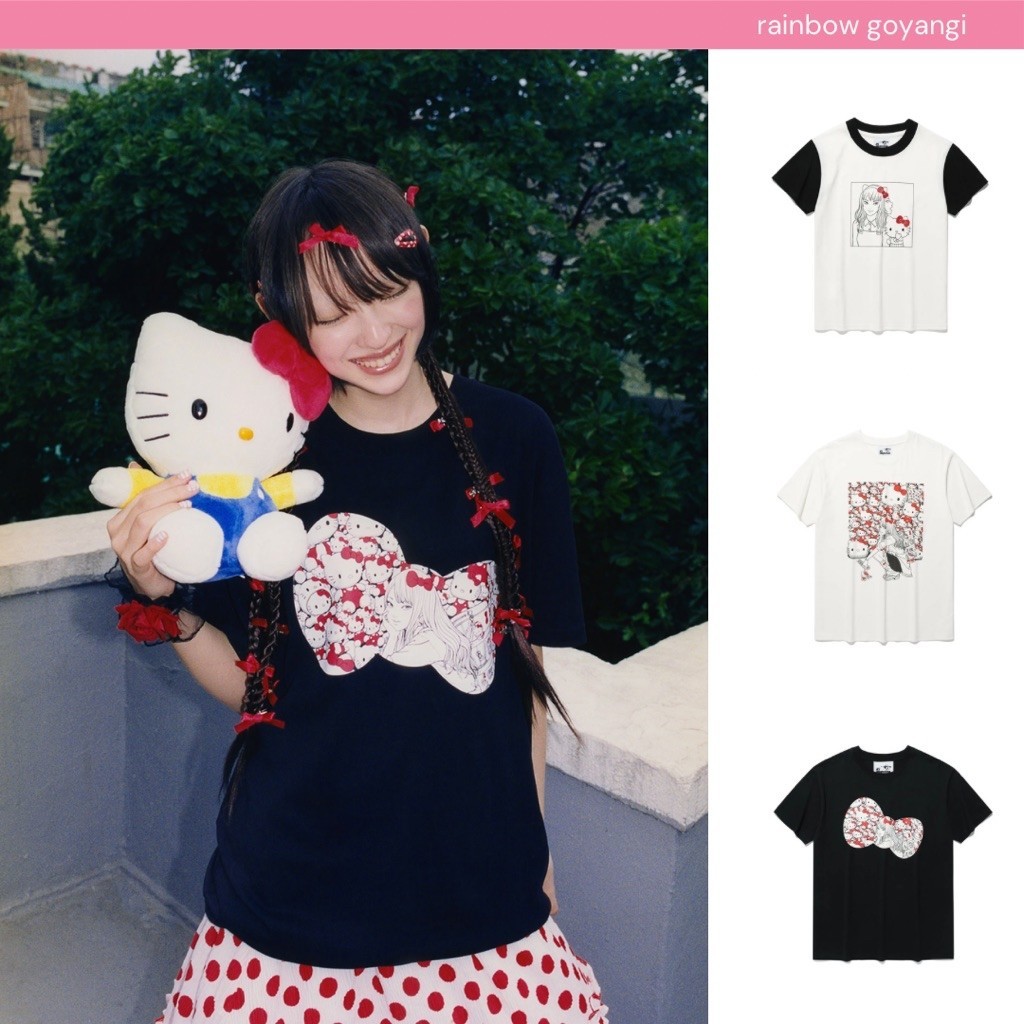 NICEGHOSTCLUB Junji Ito Sanrio Hello Kitty Tee 🐈‍⬛🐰