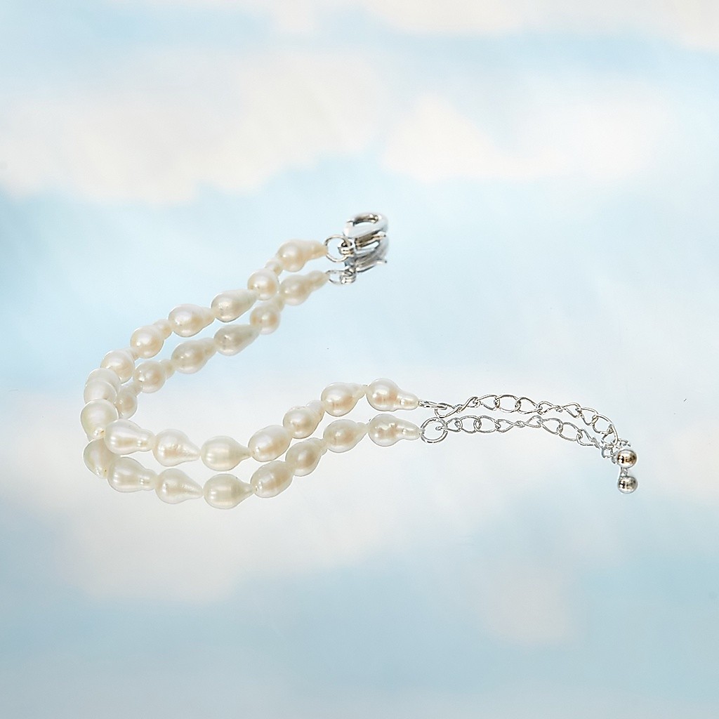[ส่งด่วนฟรี]SWAN - Mini Baroque Pearl Bracelet กำไลเงินแท้ มุกแท้ มุกบารอค มุกน้ำจืด