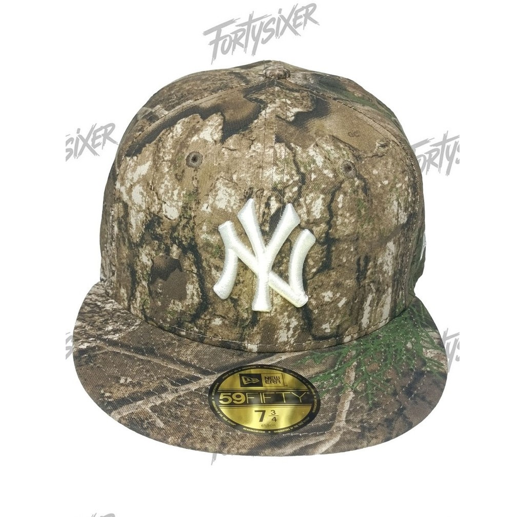 หมวก New Era New York Yankees Realtree Camo 59Fifty Fitted Hat Size 7 5/8