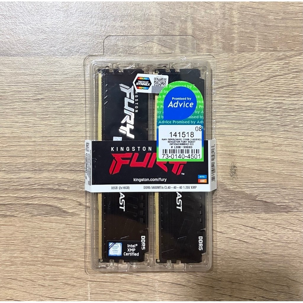 RAM DDR5(5600) 32GB (16GBX2) KINGSTON FURY BEAST (KF556C40BBK2-32)