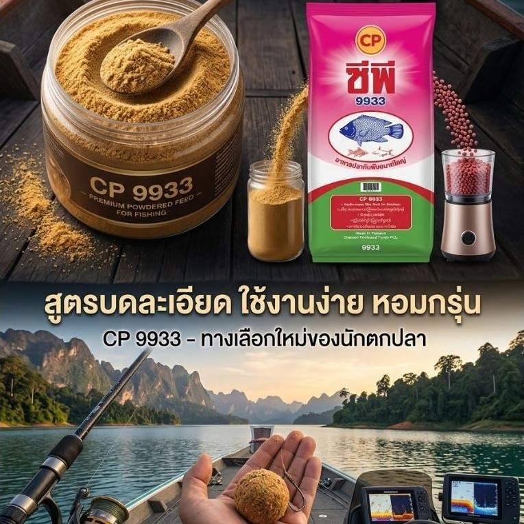ไฮเกรด 9933/9922 ปั่นละเอียด เหยื่อตกปลาในตำนาน CP 9922/9933 กลิ่นหอมแรงปลาเข้าฝูงไว สายปั้น สายหมัก