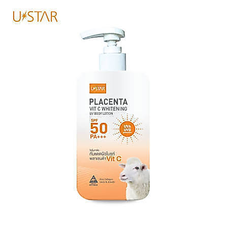 USTAR ยูสตาร์ " โลชั่นรกแกะ " PLACENTA REPAIR & WHITENING BODY LOTION รีแพร์ ไวท์เทนนิ่ง บอดี้ 400ml
