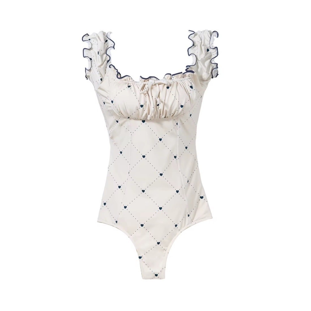 ส่งต่อ - Lolita Ruffle one piece swimsuit (heart) size m จาก ronnie.beachtown