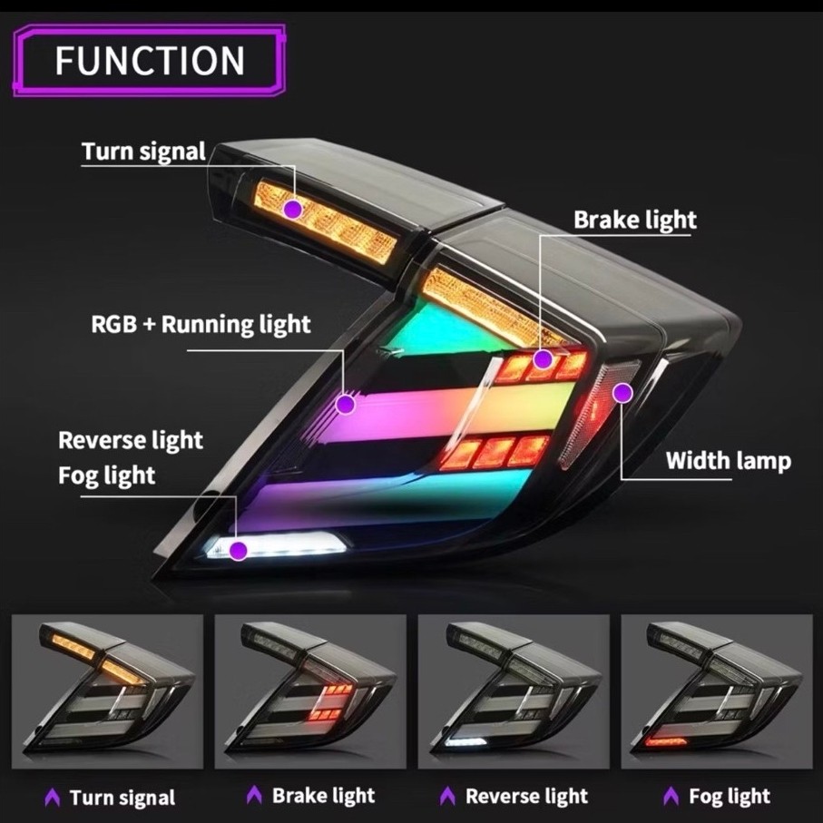 ไฟท้ายmugenrgb civic fk