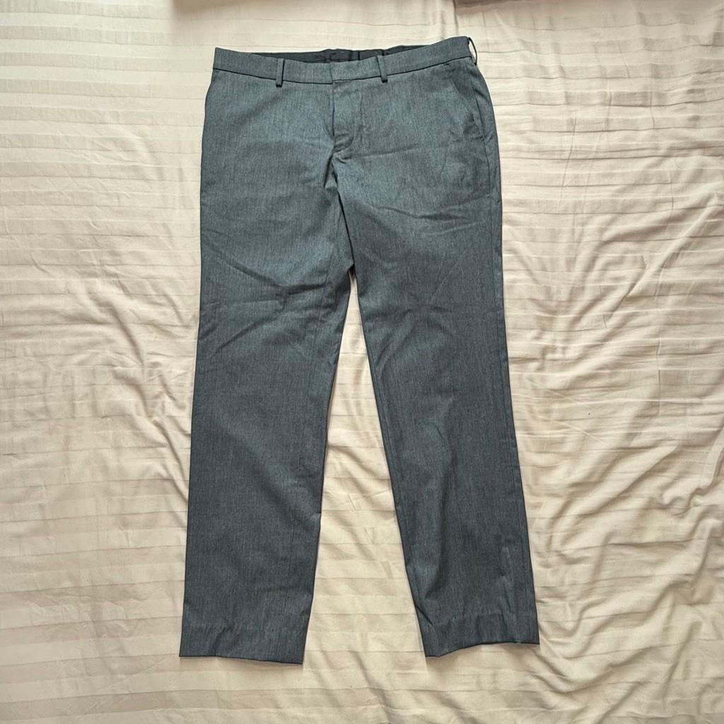 GQ กางเกงสแลคขายาวสีเทา ทรงสุภาพ เอว36 ยาว40(used)