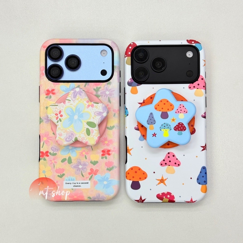 เคสโทรศัพท์มือถือสำหรับไอโฟน 17-18ProMax เคสลายน่ารักมีแม่เหล็กชาร์จ+Griptok เคส2ชั้นขอบนิ่ม-หลังแข็