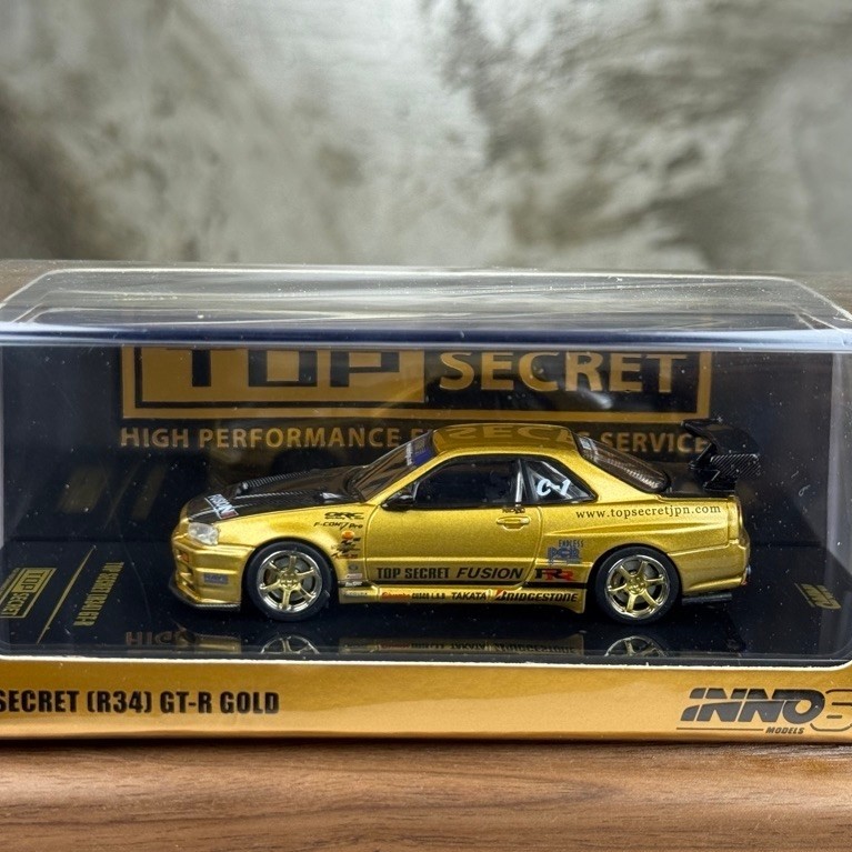 ▫️Top Secret R34 GTR Gold Scale 1:64 ยี่ห้อ Inno 64