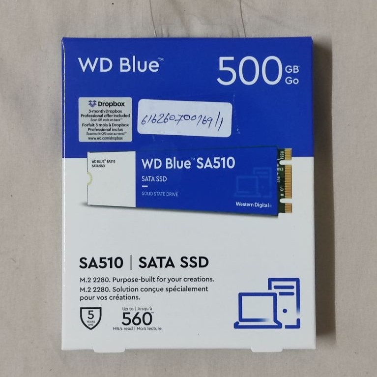 SSD M2 SATA 500GB ยี่ห้อ WD Blue ประกัน Synnex