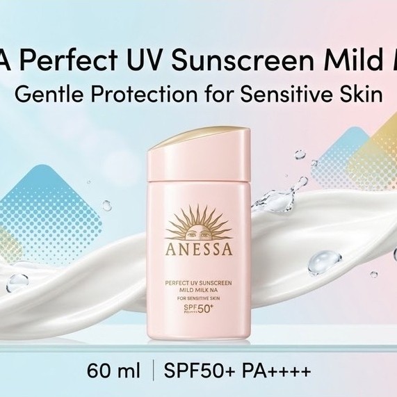 anessa perfect uv sunscreen mild milk na spf50+ pa++++ 60ml