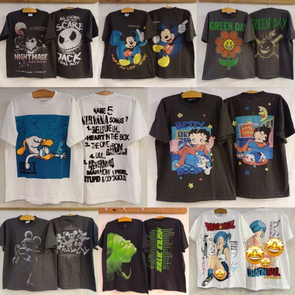 เสื้อวินเทจ การ์ตูนเอนิเมะ งานวง ผ้าเฟต งานใหม่