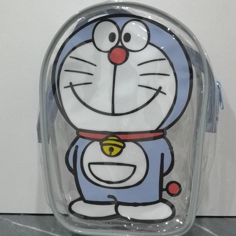 I’M DORAEMON ©Fujiko-Pro กระเป๋าใส PVC โดราเอมอน 20×15×5 ซม. กระเป๋าอเนกประสงค์ | มือสอง