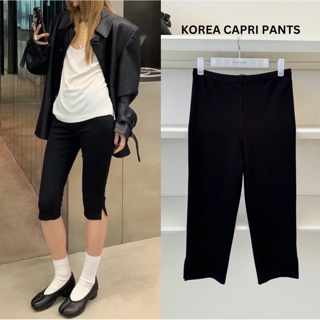 Korea Capri กางเกงคาปรี้ เนื้อผ้ายืด ผ้าหนากำลังดี เก็บหุ่น พรางหุ่น ผ้ายืดนุ่ม กระชับกำลังดี เก็บทรงสวย ไม่รัดอึดอัด