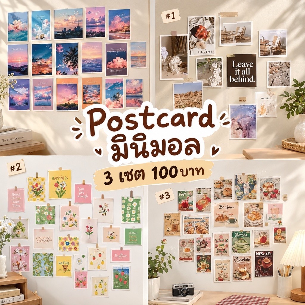 พร้อมส่ง❤️ การ์ดมินิมอล การ์ดแต่งห้อง การ์ดติดผนัง โปสการ์ด ภาพแปะผนัง ภาพแต่งห้อง