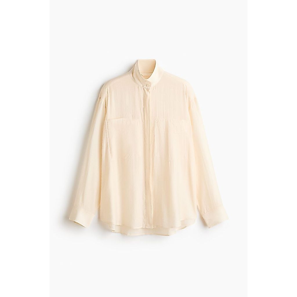 H&M قميص نسائي واسع بياقة — صورة 4