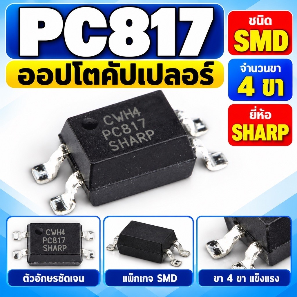 SMD ขาแปะปลิ้น PC817 PC817C PC817B EL817 DIP-4 Optocoupler
