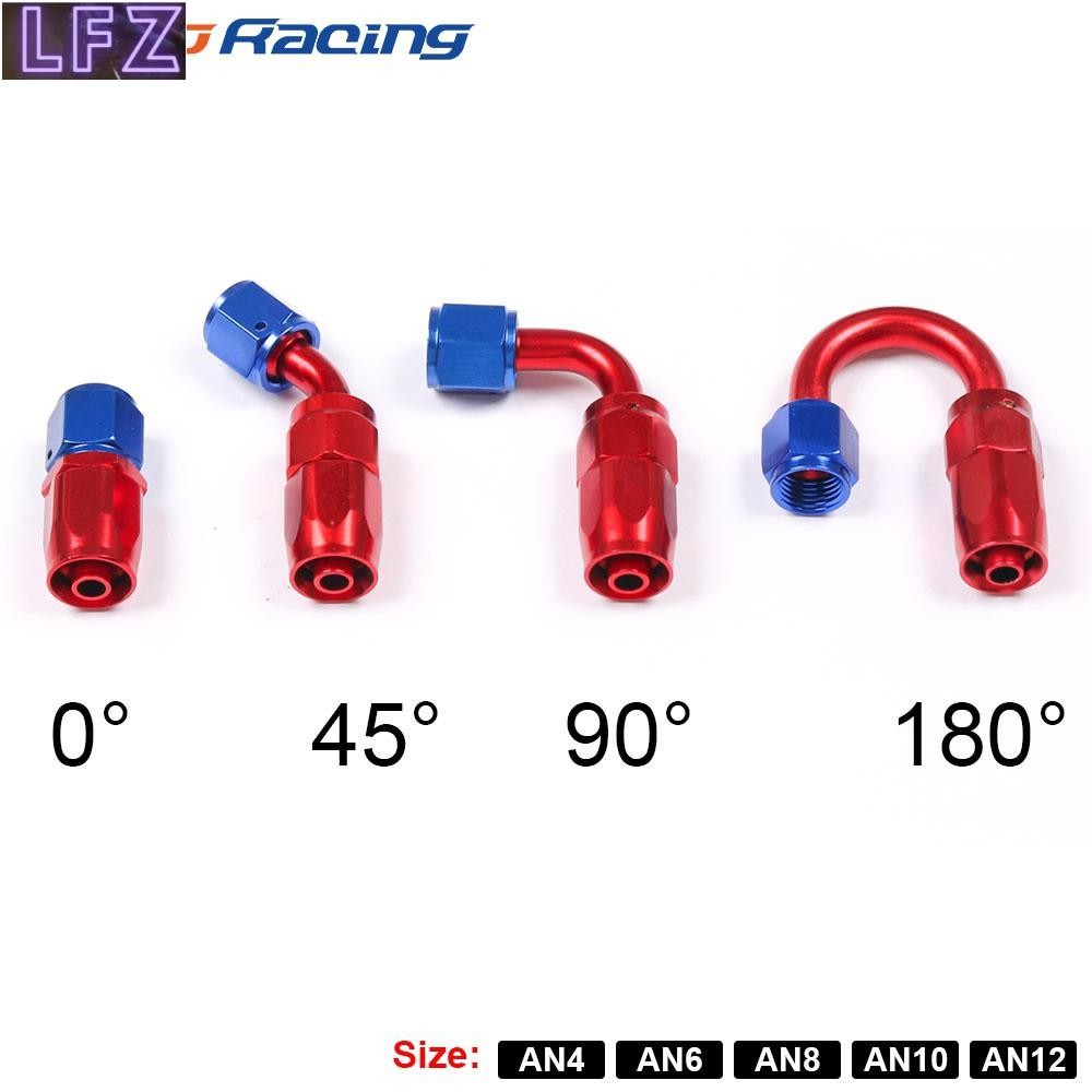 An4 An6 An8 An10 AN12 อะแดปเตอร์ฟิตติ้งน้ํามันเชื้อเพลิง 0 45 90 องศา 180 องศา (ท่อหมุนได้)