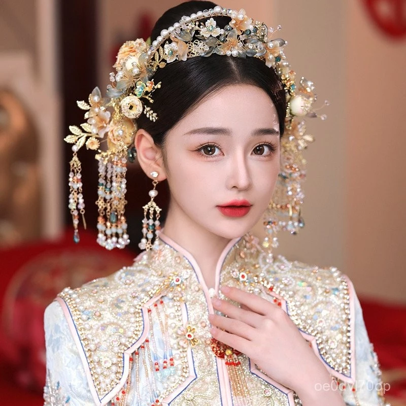 ชุดเครื่องประดับผมเจ้าสาวสไตล์จีน มงกุฎชุดมังกรและฟีนิกซ์ thumbnail 8