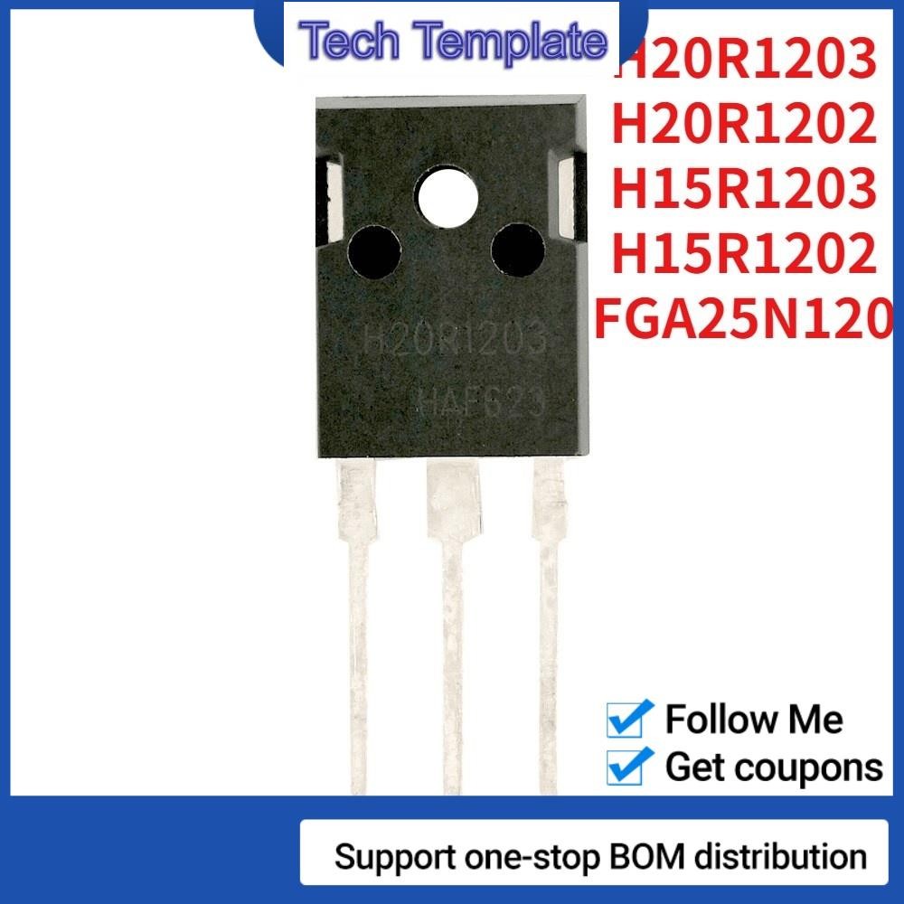 ทรานซิสเตอร์เดิม H20R1203 H15R1203 H20R1202 H15R1202 FGA25N120 สําหรับเตาแม่เหล็กไฟฟ้าเตาอบซ่อมส่วนป