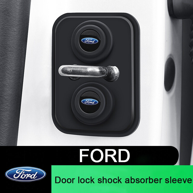 1 ชิ้น/4 ชิ้นรถซิลิกาเจลประตูล็อคป้องกันประตูล็อคหัวเข็มขัดสําหรับ Ford Fiesta C-Max Kuga Ranger Rap