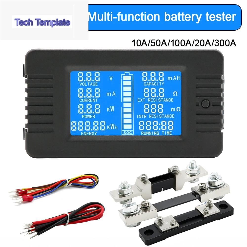 PZEM-013 DC 0-200V 10A 50A 100A 200A โวลต์มิเตอร์แอมป์มิเตอร์เครื่องทดสอบแบตเตอรี่รถยนต์ความต้านทานค