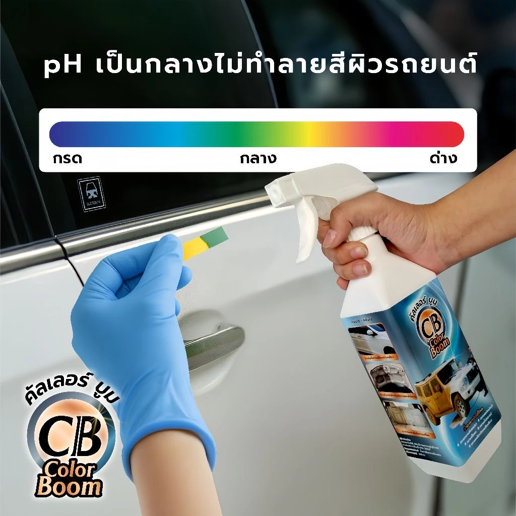 น้ำยาระเบิดขี้ไคลคัลเลอร์บูม ขจัดคราบเขม่าควันดำคราบสีเหลืองติดบนผิวสีรถสีขาวคราบน้ำสนิมขจัดออกง่ายเห็นผลลัพธ์ที่ชัดเจน thumbnail 7