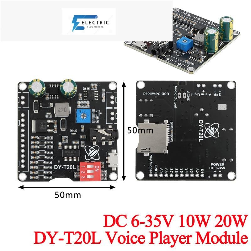 DC 6-35V 10W 20W Power Voice MP3 Player Vontrol โมดูล One-to-one Trigger TF การ์ดหน่วยความจํา U Disk
