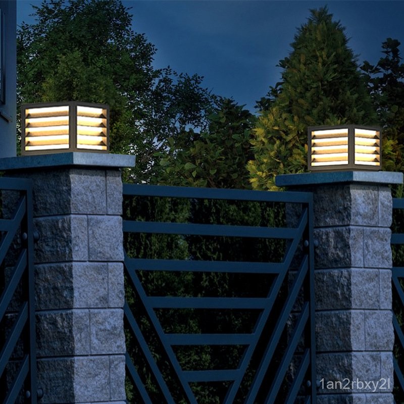 Outdoor Solar Pillar Light Garden Light Waterproof Garden Pillar Light Villa Outdoor Gate Pillar Lig
