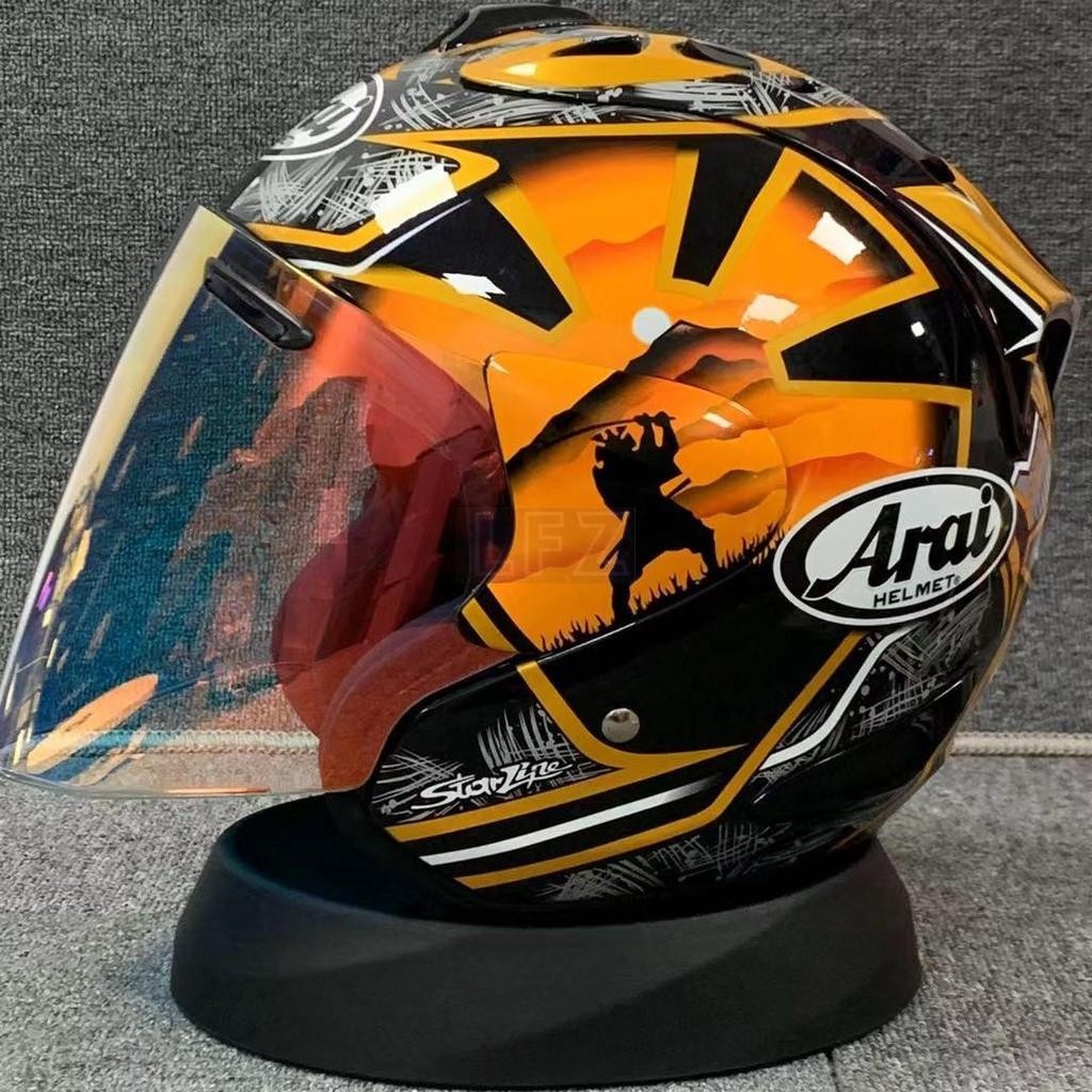 2025NEWArai SZ-Ram Samurai Pedrosa Gold Arai หมวกกันน็อคครึ่งใบมอเตอร์ไซค์