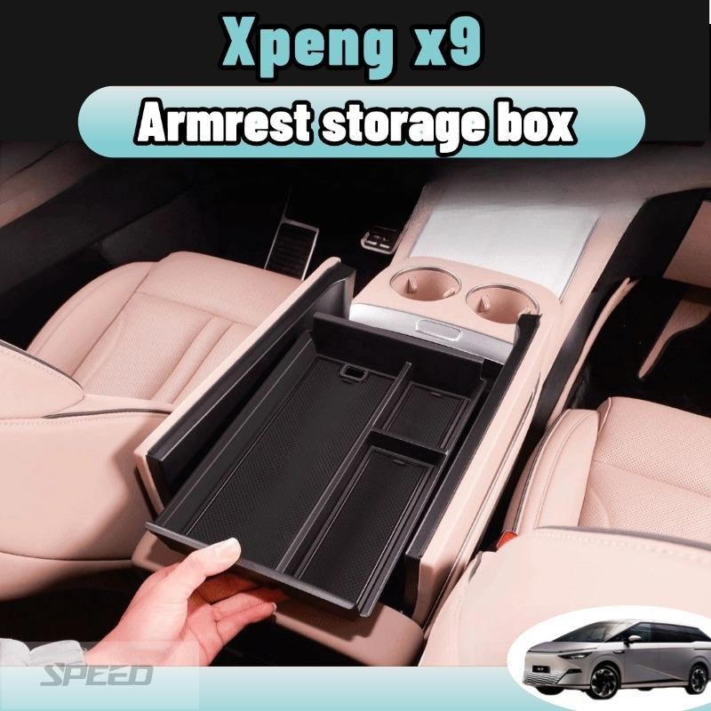 【SPEED】Xpeng x9 กล่องเก็บของรถยนต์ กันลื่น หลังหน้าจอ ถาดทิชชู่รถยนต์ อุปกรณ์จัดระเบียบรถยนต์ ของแต่