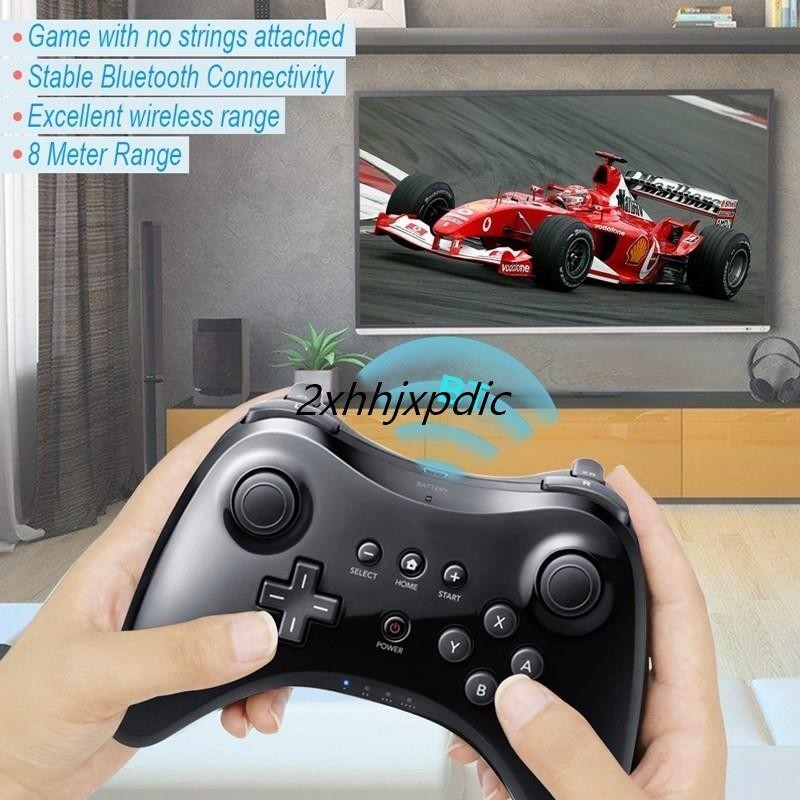 คอนโทรลเลอร์บลูทูธไร้สายคลาสสิกสําหรับเกมแพด Wii U Pro เข้ากันได้กับจอยสติ๊ก Nintendo Wii U Pro พร้อ