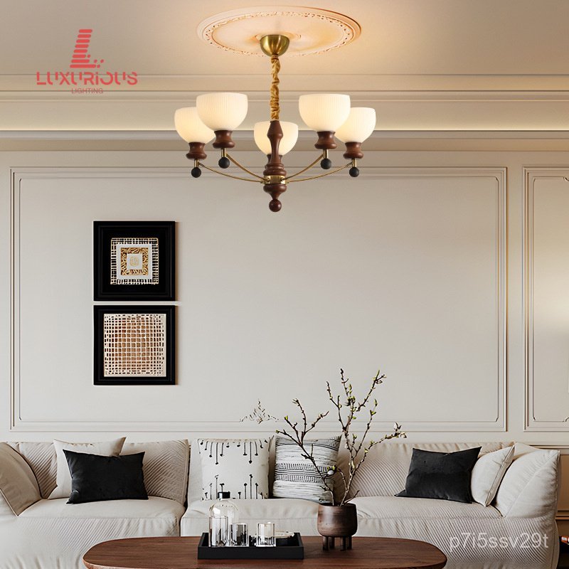 French Retro Style Bedroom Chandelier Vintage Master Bedroom Chandelier High-End Designer Elegant Be