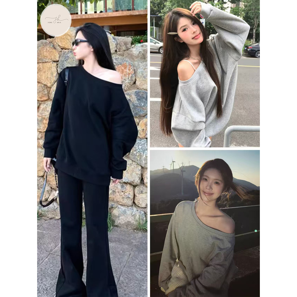 เสื้อยืดแขนยาว ดีไซน์ไหล่ตกสุดเซ็กซี่ ทำให้คุณดูมีเสน่ห์