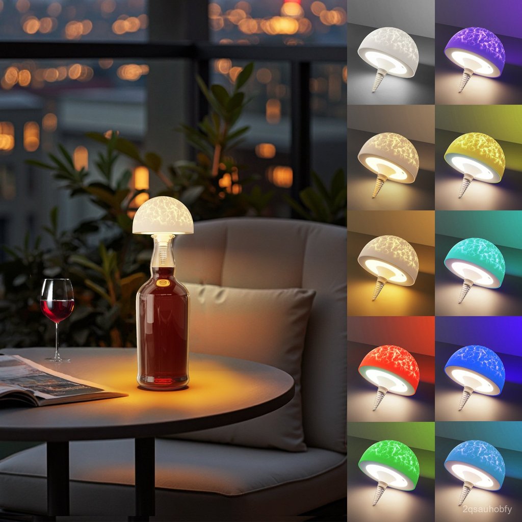 Hot Item Internet Celebrity Bedside Lighting Table Lamp Remote Control Wine Bottle Lamp Desktop Crea