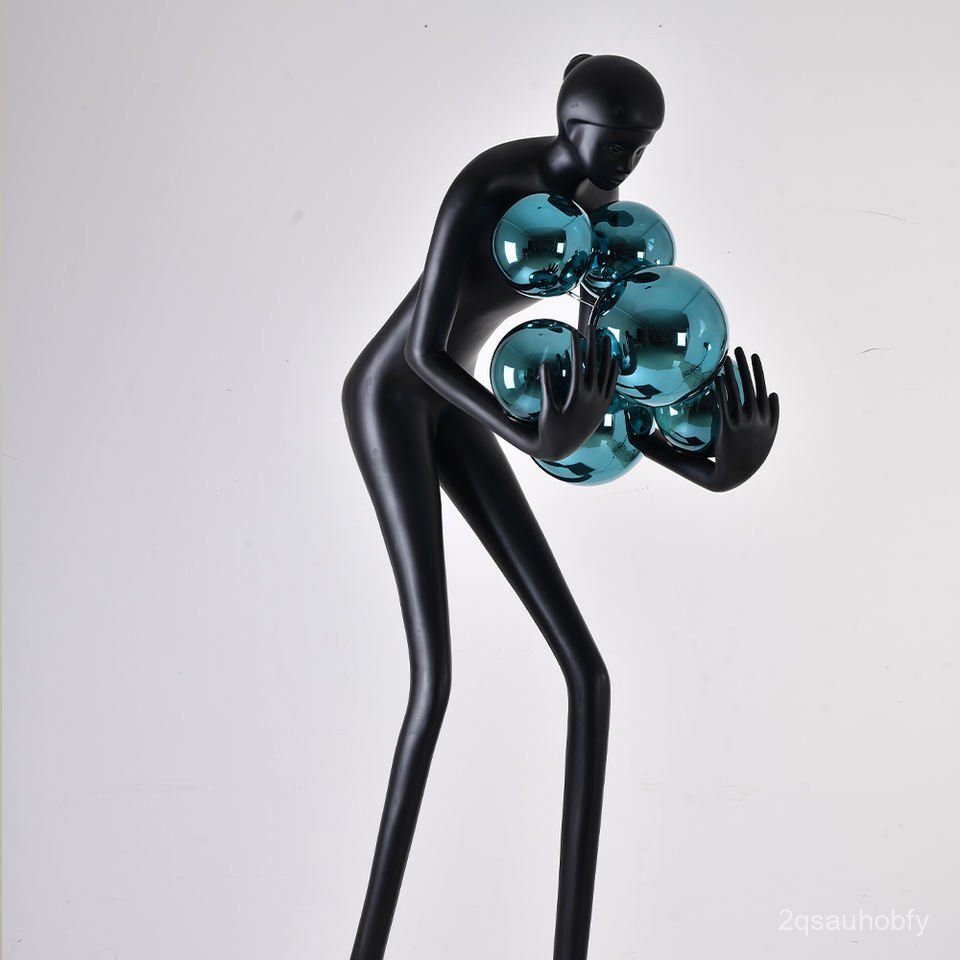 Artistic Human Figure Female Version Bent Waist Floor Lamp Design for Living Room Dining Room Model 