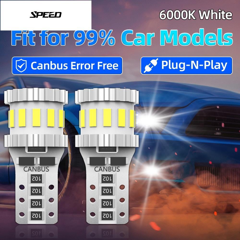 【SPEED】 2pcs T10 LED Super Bright ไฟย้อนกลับ 6000K W5W 168 194 หลอดไฟ LED 12V 24V 3014 ชิป Canbus กั