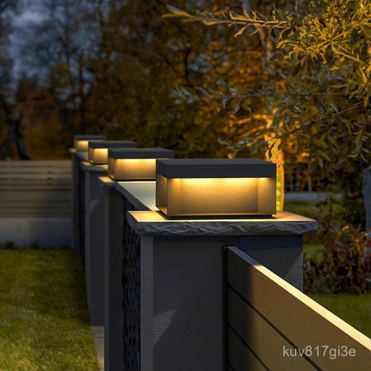 Solar Pillar Light Outdoor Waterproof Garden Light Lawn Light Garden Pillar Wall Pillar Light Villa 