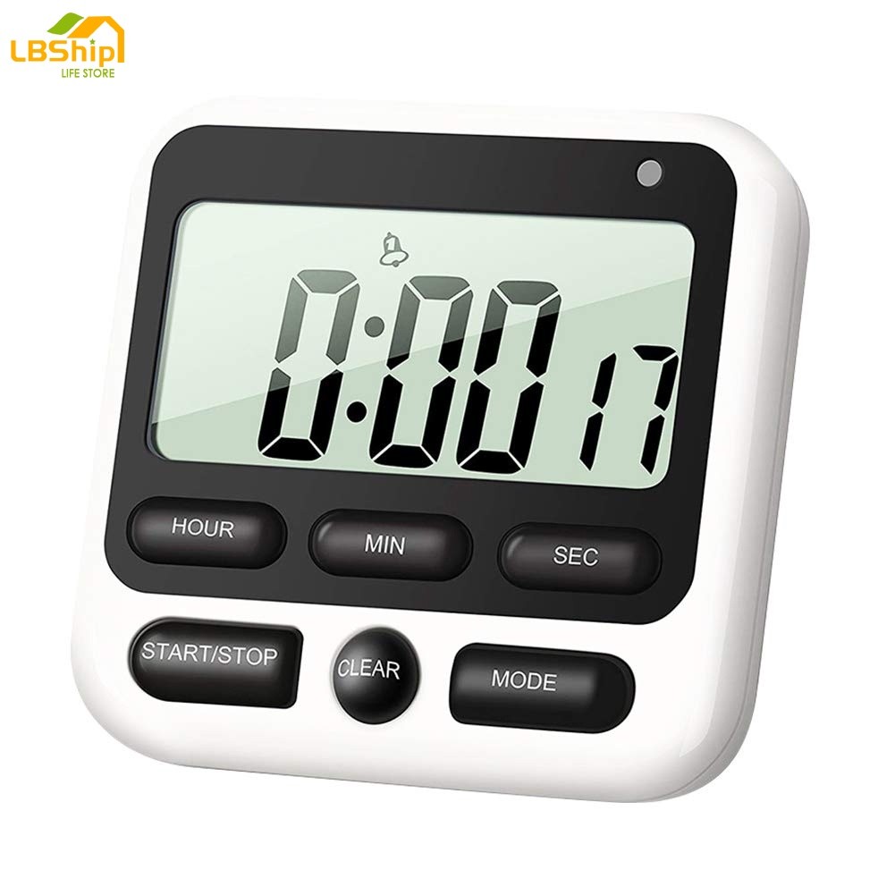 LBShip Life Store นาฬิกาจับเวลาดิจิทัล หน้าจอ LED แม่เหล็ก ตั้งเวลาได้ ขนาดใหญ่ สําหรับทําอาหาร เล่น