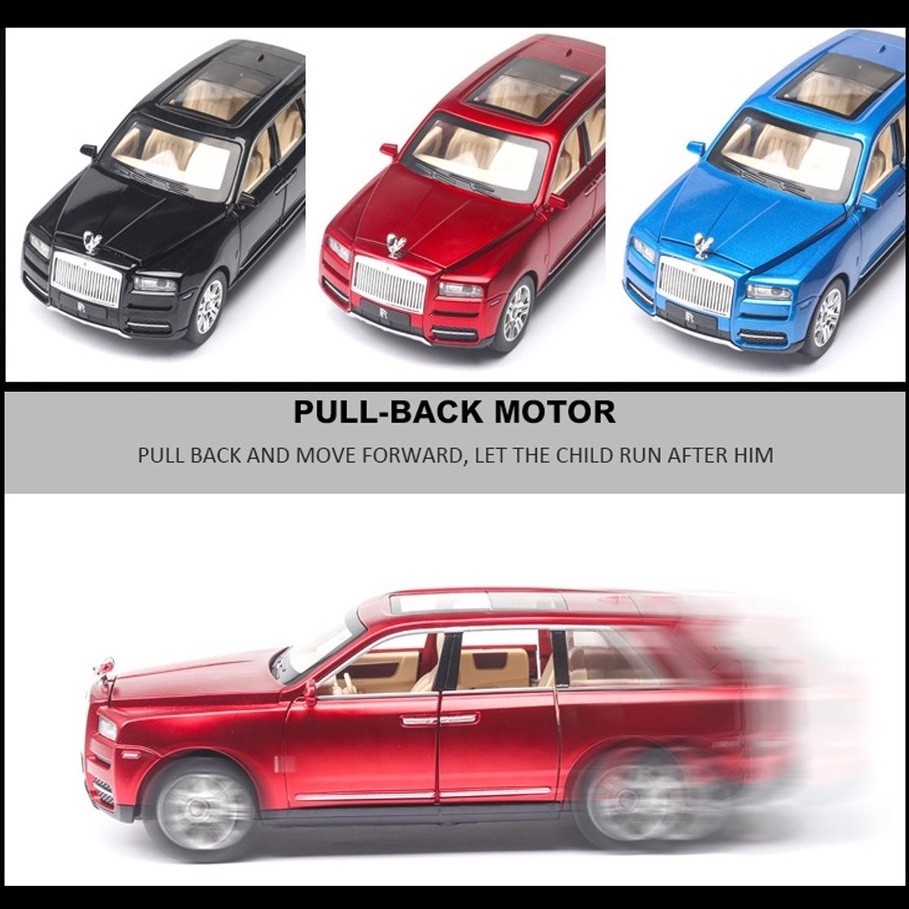 1:24 Roll Royce Cullinan โมเดลรถเหล็กรถโลหะผสมของเล่นคอลเลกชันของขวัญสําหรับเด็กเด็กผู้หญิง