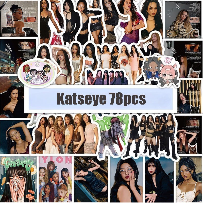 KATSEYE Laser Photocard Lomo Card โปสการ์ดการ์ด 60 ชิ้น + สติ๊กเกอร์ 64 ชิ้น