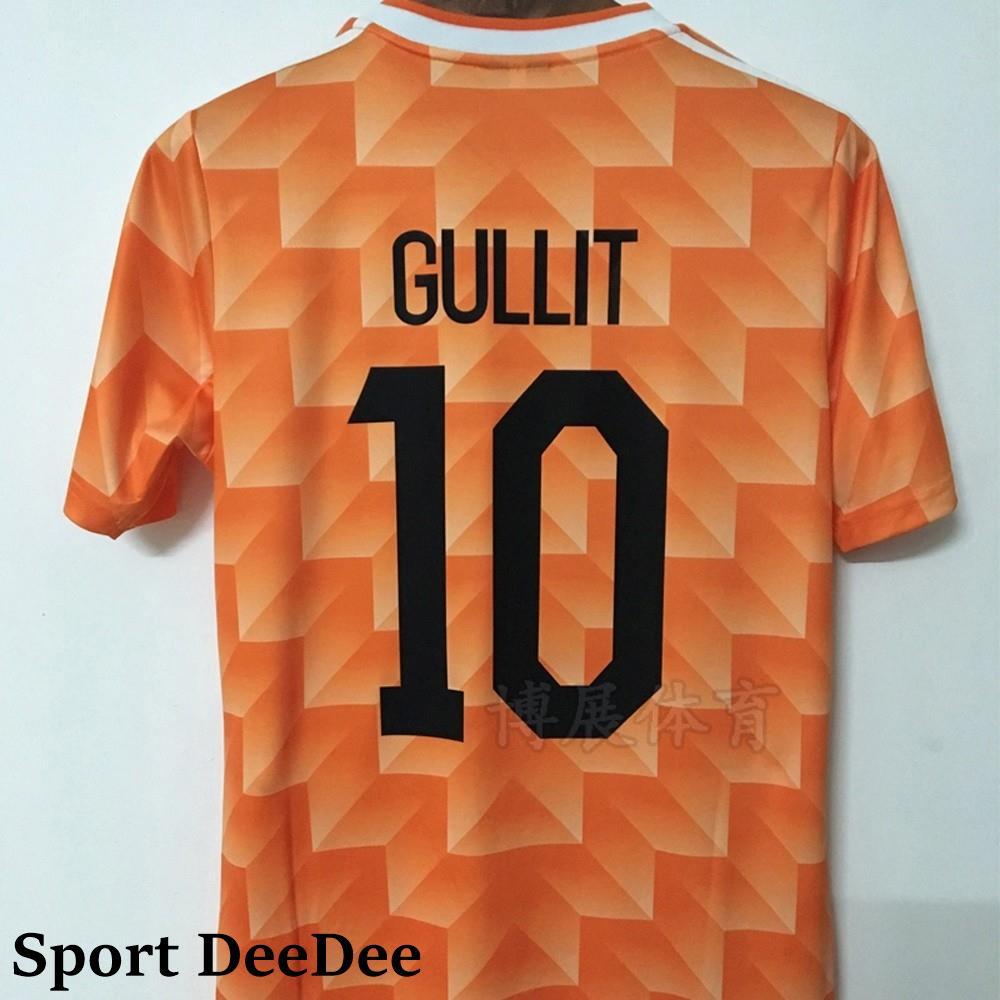 Sport DeeDee！เสื้อยืดฟุตบอล Retro Home Away Jersey 1988 เนเธอร์แลนด์ แบบ away ของ Ruud Gullit และ Ma