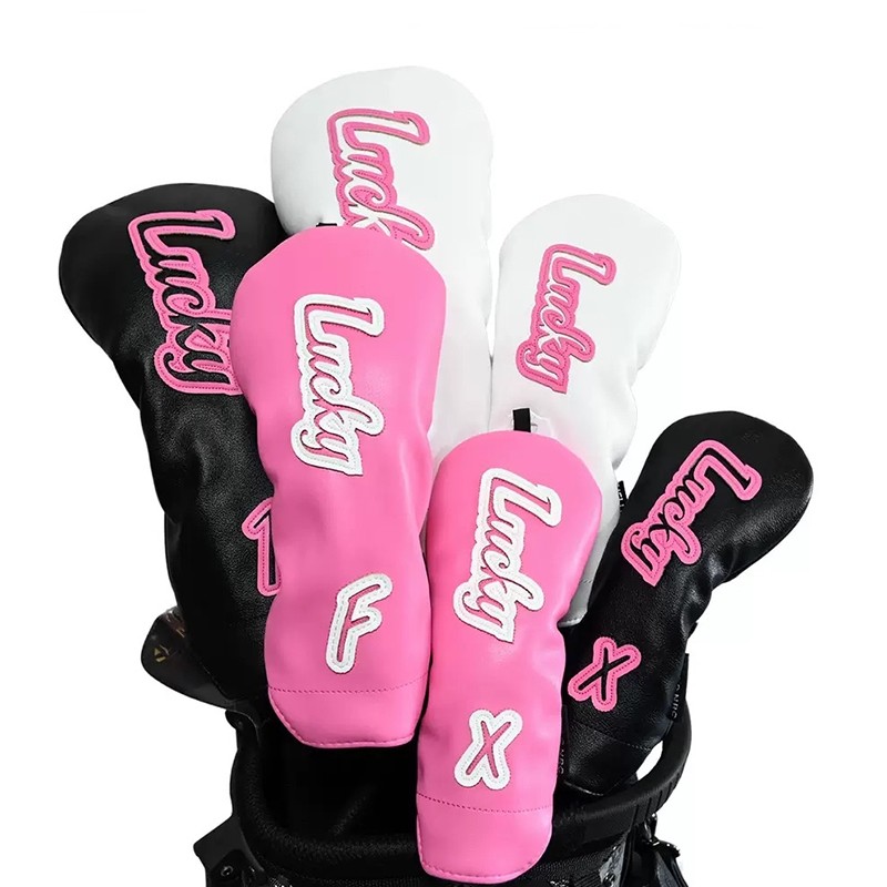 Lucky golf Wood Cover คุณภาพสูง PU Club Cover 135UT No. 1 ไม้/แฟร์เวย์ไม้/เหล็กไม้ฝาครอบอุปกรณ์กอล์ฟ