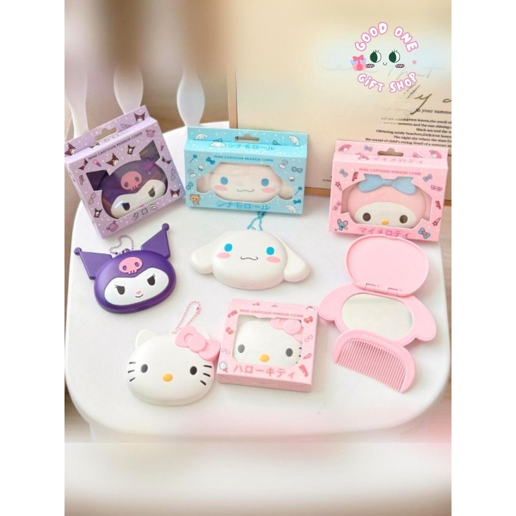 G1 กระจกหวี พกพา คิตตี้ ชินนาม่อน มายเมโลดี้ คุโรมิ สินค้าพร้อมส่งในไทย