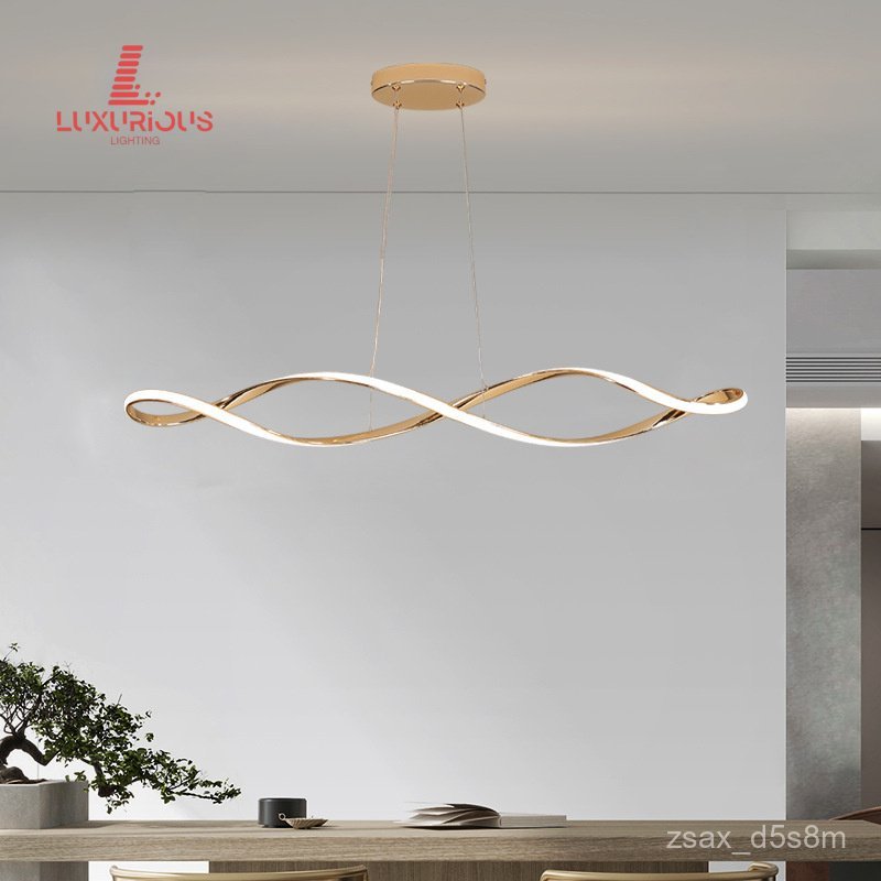 Simple and Modern LED Lamp Electroplated Living Room Dining Room Bedroom Study Room Strip Shape Offi